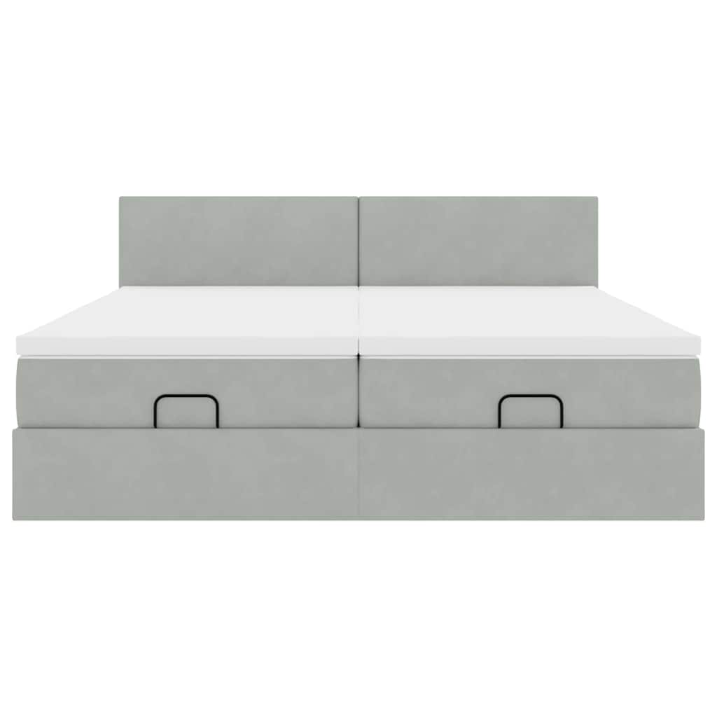 Struttura Letto Pouf con Materassi 200x200 cm Velluto