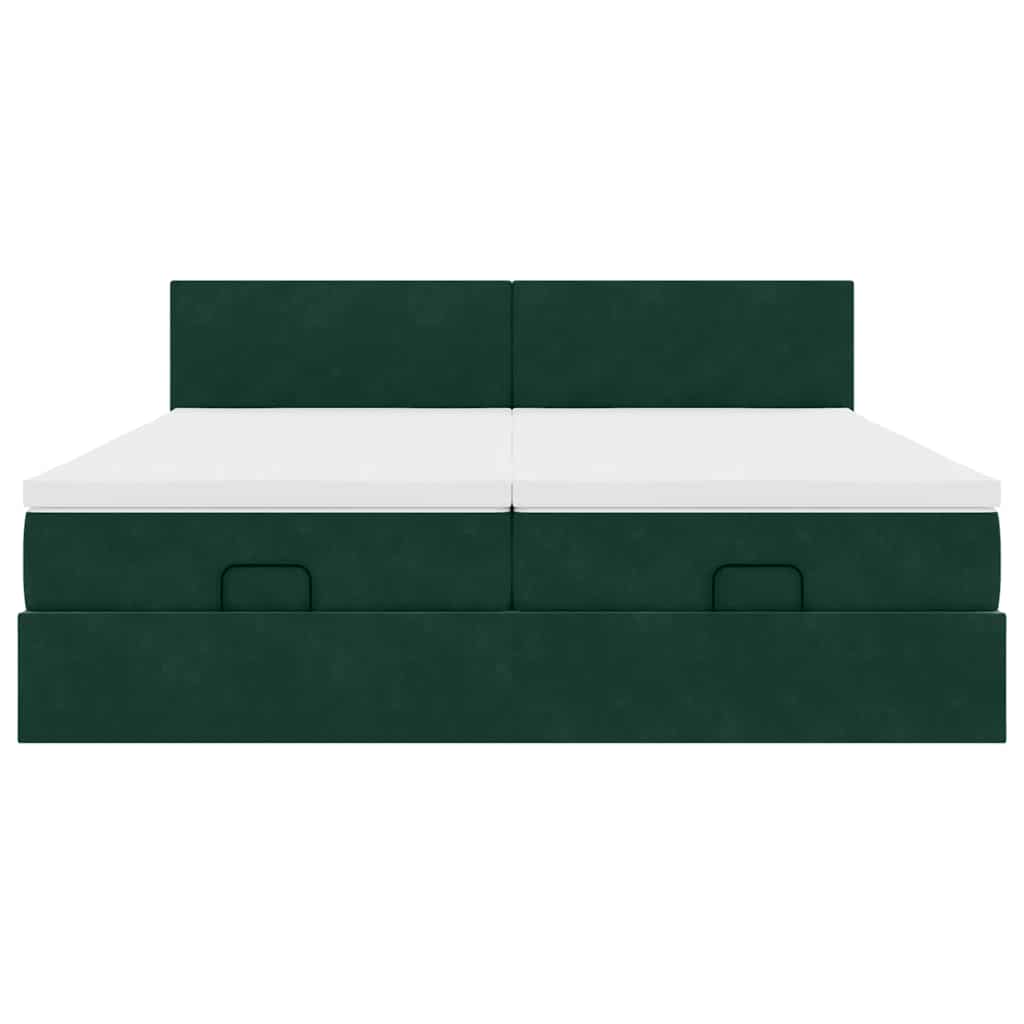 Struttura Letto Pouf con Materassi 200x200 cm Velluto