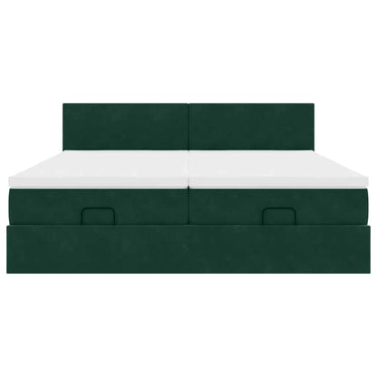 Struttura Letto Pouf con Materassi 200x200 cm Velluto