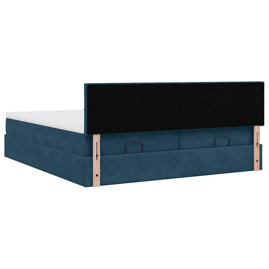 Struttura Letto Pouf con Materassi 160x200 cm Velluto