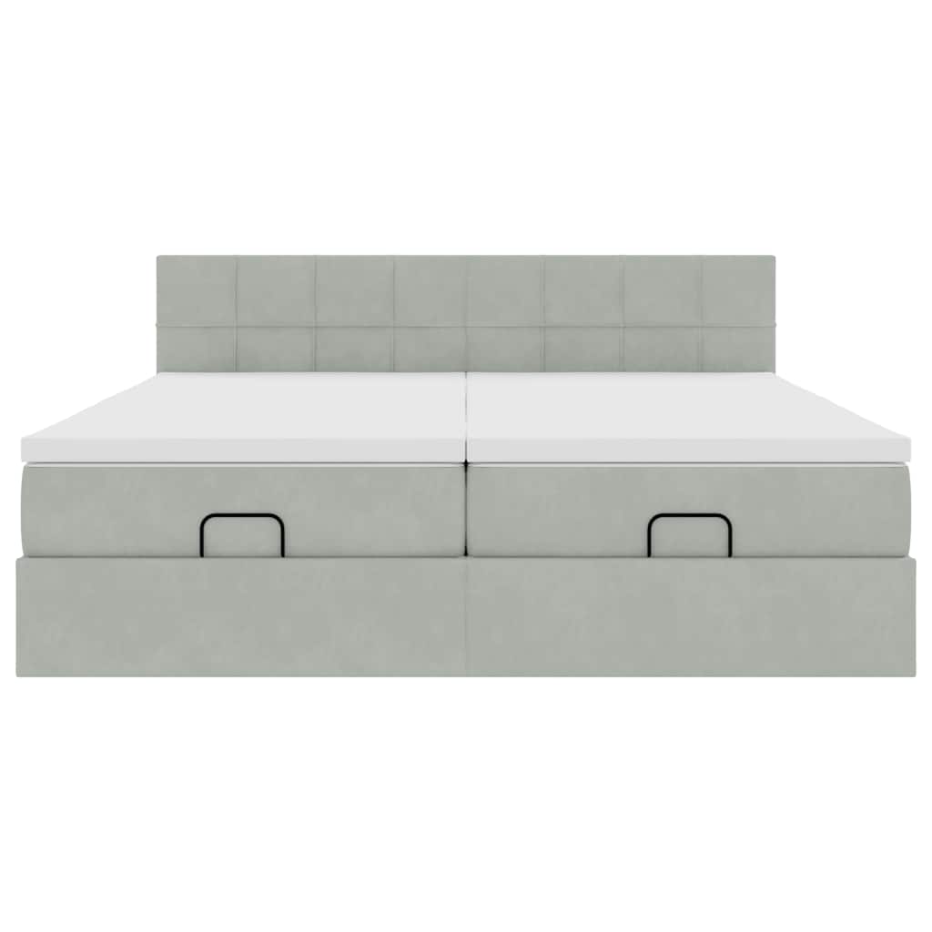 Struttura Letto Pouf con Materassi 180x200 cm Velluto