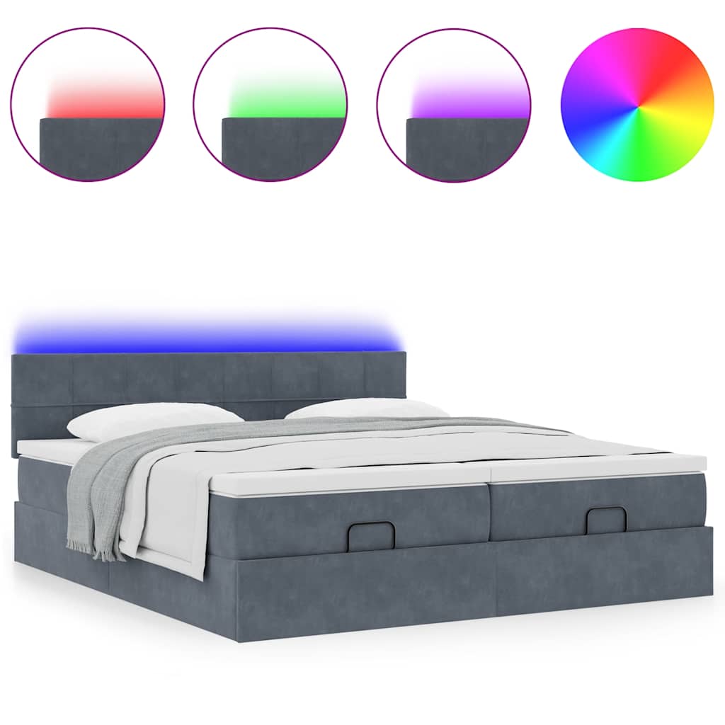 Struttura Letto Pouf con Materassi 180x200 cm Velluto | homemem39