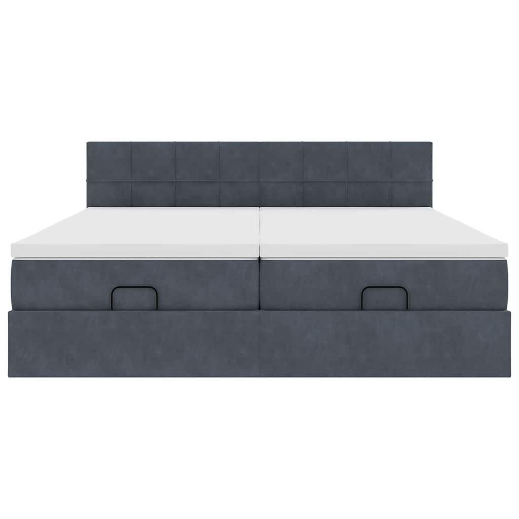 Struttura Letto Pouf con Materassi 180x200 cm Velluto