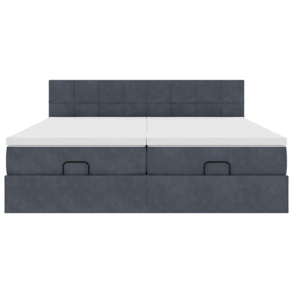 Struttura Letto Pouf con Materassi 180x200 cm Velluto