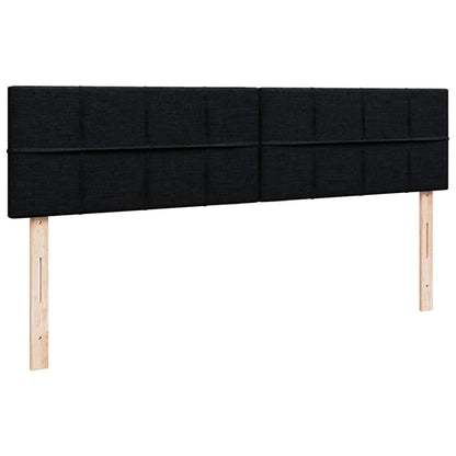 Struttura Letto Pouf con Materassi Nero 180x200 cm in Velluto