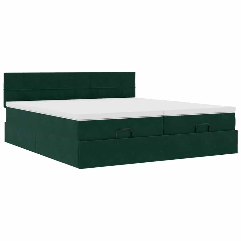 Struttura Letto Pouf con Materassi 180x200 cm Velluto
