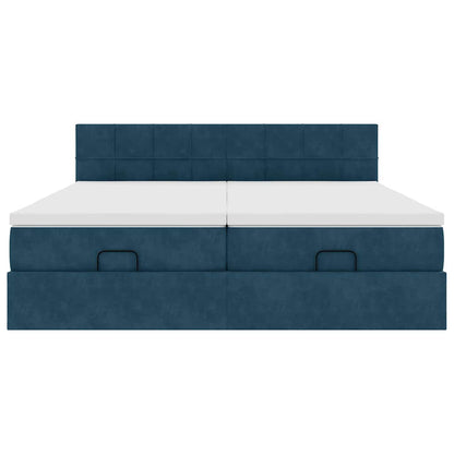 Struttura Letto Pouf con Materassi 180x200 cm Velluto