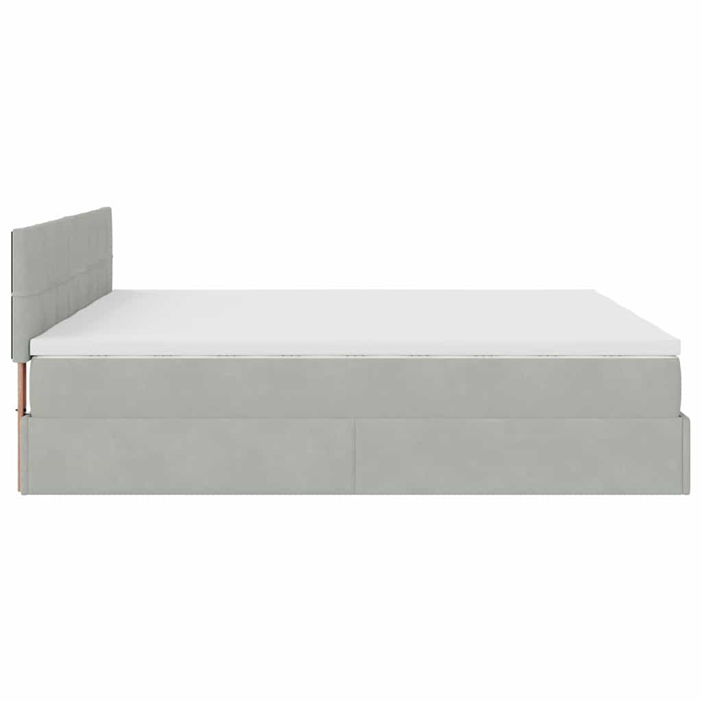 Struttura Letto Pouf con Materassi 200x200 cm Velluto