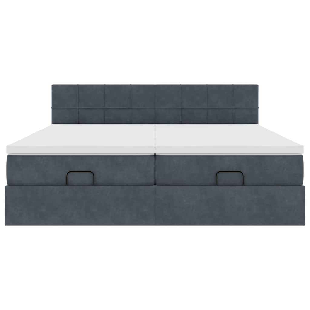 Struttura Letto Pouf con Materassi 200x200 cm Velluto