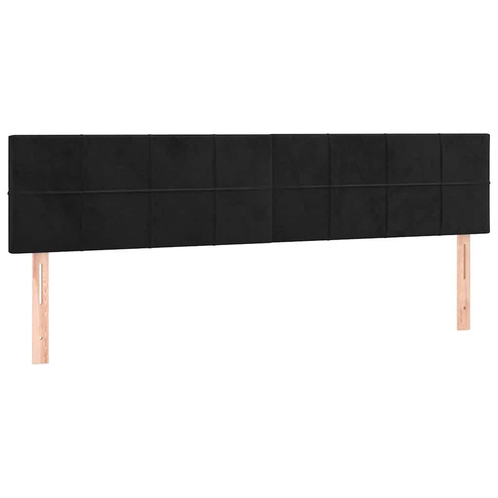 Struttura Letto Pouf con Materassi Nero 200x200 cm Velluto