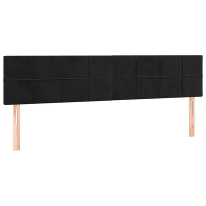 Struttura Letto Pouf con Materassi Nero 200x200 cm Velluto