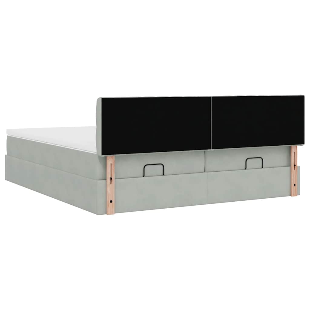 Struttura Letto Pouf con Materassi 160x200 cm in Velluto