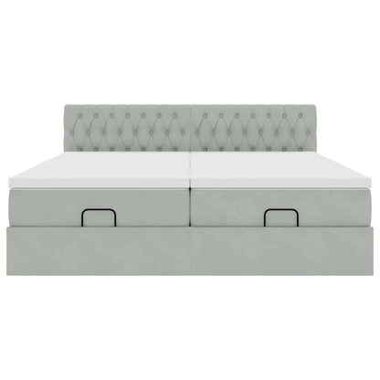 Struttura Letto Pouf con Materassi 160x200 cm in Velluto