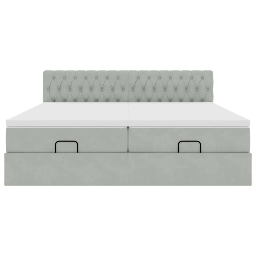 Struttura Letto Pouf con Materassi 160x200 cm in Velluto