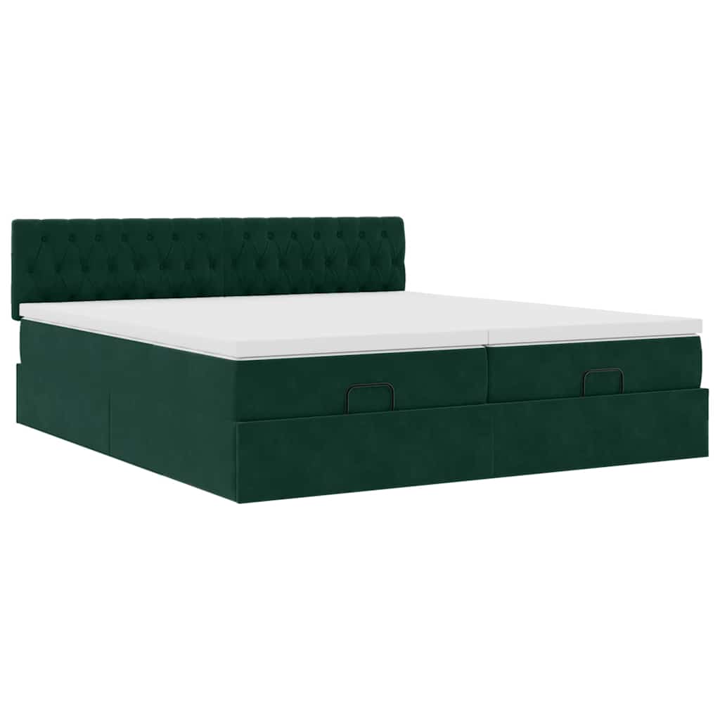Struttura Letto Pouf con Materassi 160x200 cm Velluto