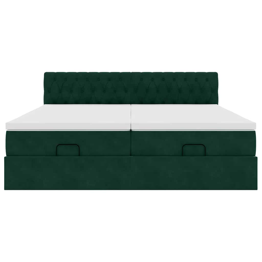 Struttura Letto Pouf con Materassi 160x200 cm Velluto