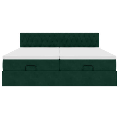 Struttura Letto Pouf con Materassi 160x200 cm Velluto