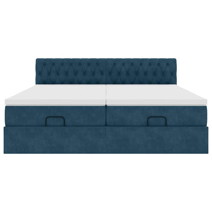 Struttura Letto Pouf con Materassi 160x200 cm Velluto