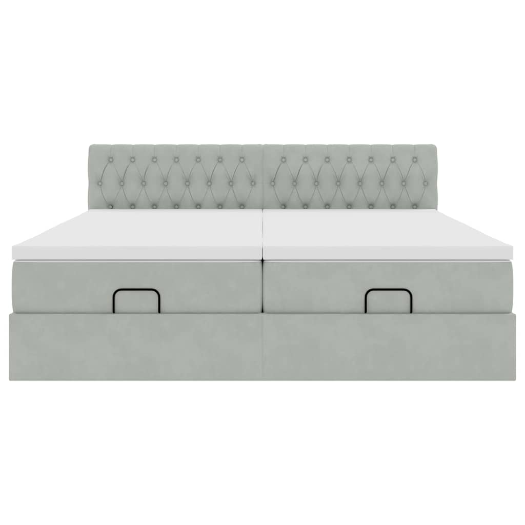 Struttura Letto Pouf con Materassi 180x200 cm Velluto