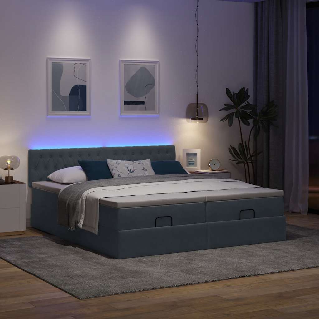 Struttura Letto Pouf con Materassi 180x200 cm Velluto | homemem39
