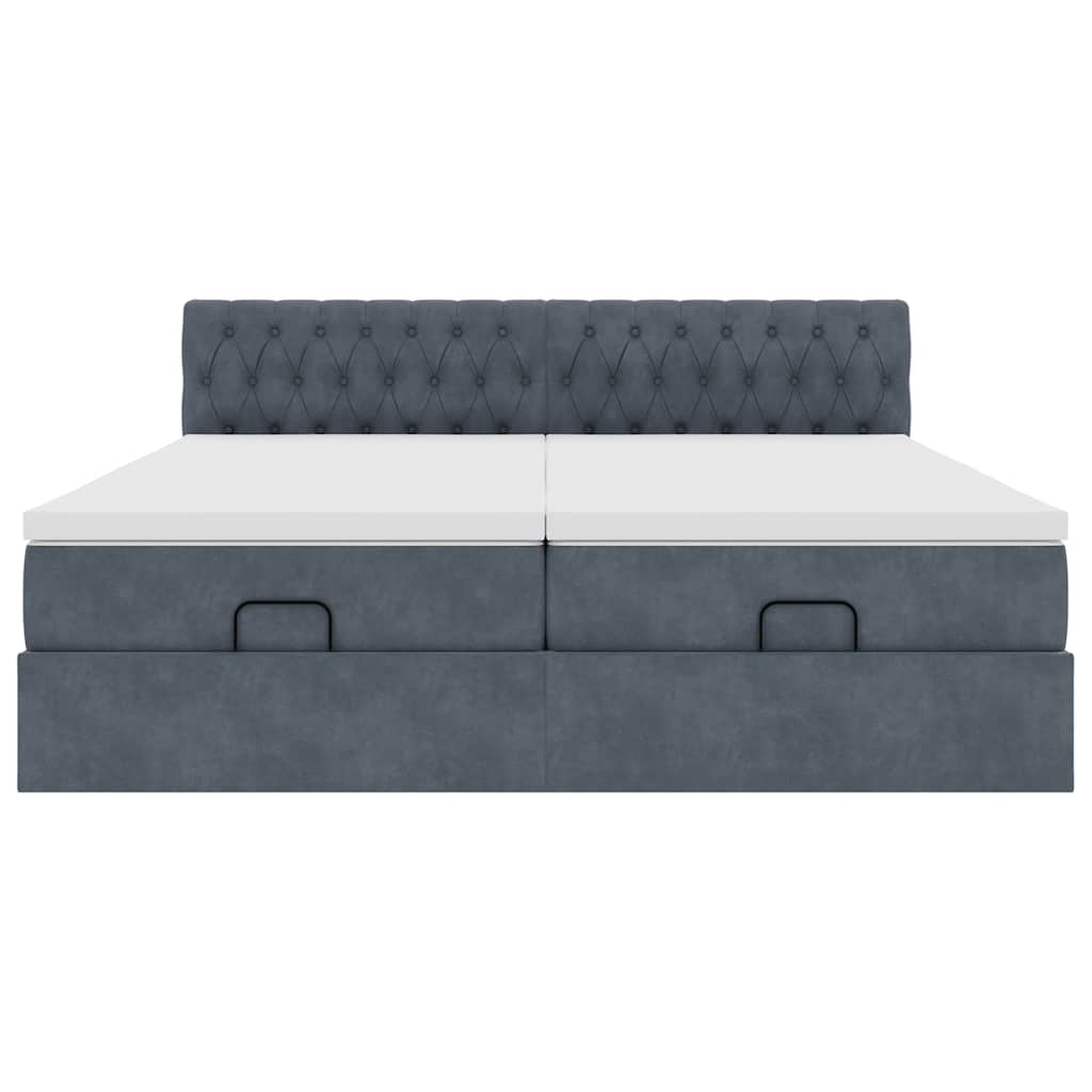 Struttura Letto Pouf con Materassi 180x200 cm Velluto