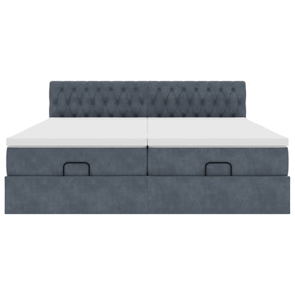 Struttura Letto Pouf con Materassi 180x200 cm Velluto