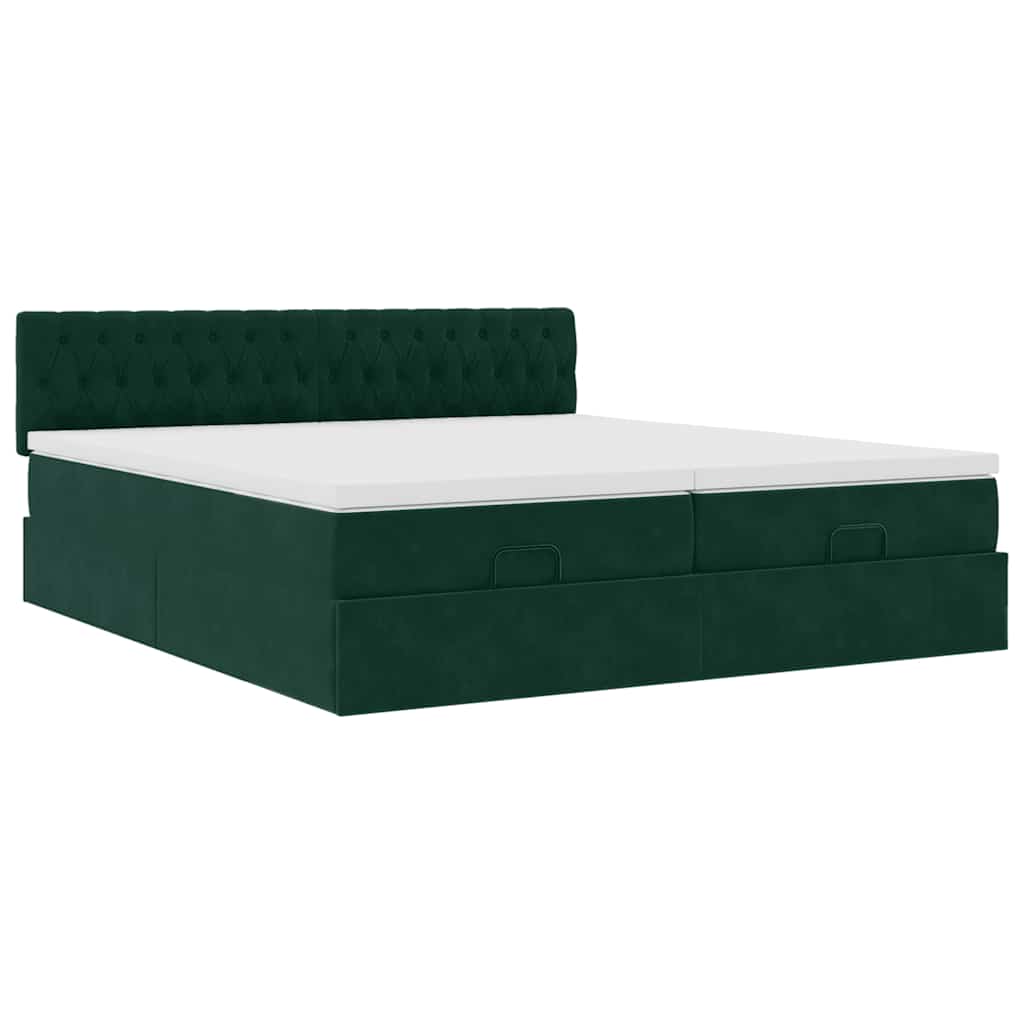 Struttura Letto Pouf con Materassi 180x200 cm Velluto