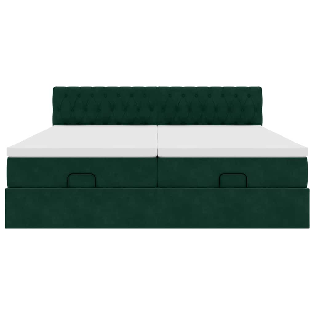 Struttura Letto Pouf con Materassi 180x200 cm Velluto