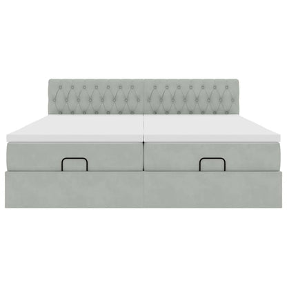 Struttura Letto Pouf con Materassi 200x200 cm Velluto - homemem39