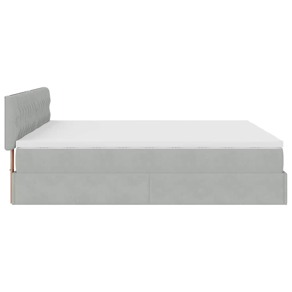 Struttura Letto Pouf con Materassi 200x200 cm Velluto