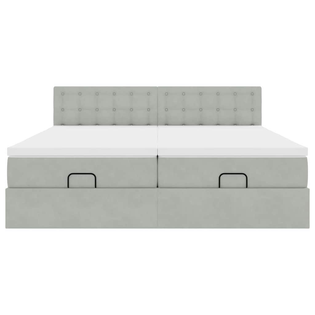 Struttura Letto Pouf con Materassi 160x200 cm in Velluto