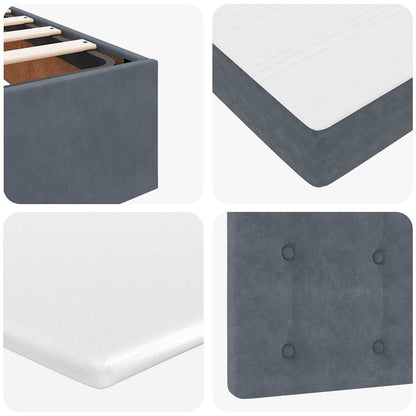 Struttura Letto Pouf con Materassi 160x200 cm in Velluto