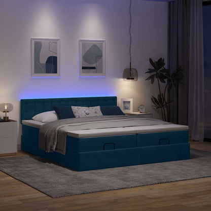 Struttura Letto Pouf con Materassi 160x200 cm Velluto | homemem39