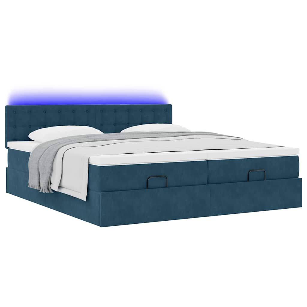 Struttura Letto Pouf con Materassi 160x200 cm Velluto | homemem39