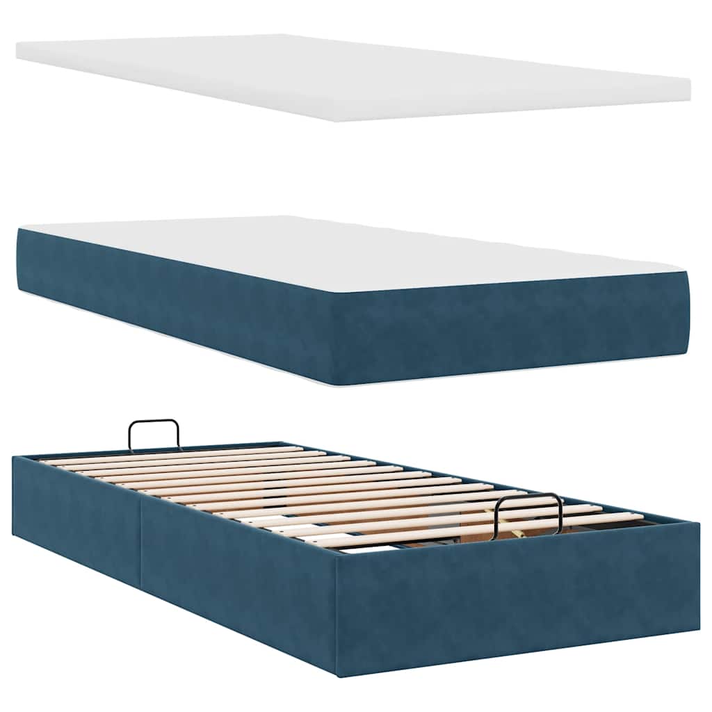 Struttura Letto Pouf con Materassi 160x200 cm Velluto | homemem39