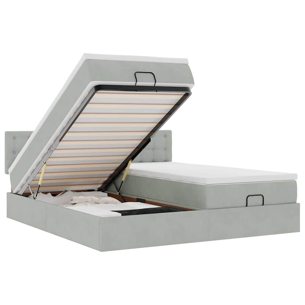 Struttura Letto Pouf con Materassi 180x200 cm Velluto - homemem39