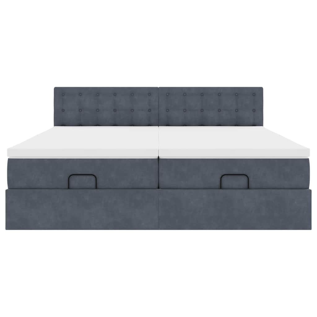 Struttura Letto Pouf con Materassi 180x200 cm Velluto