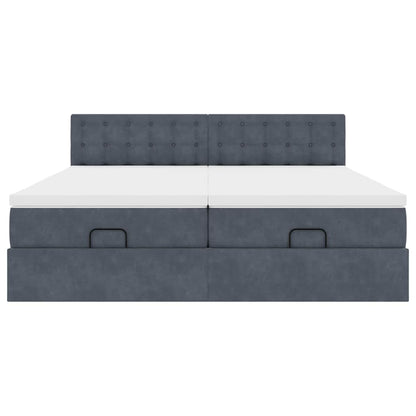 Struttura Letto Pouf con Materassi 180x200 cm Velluto