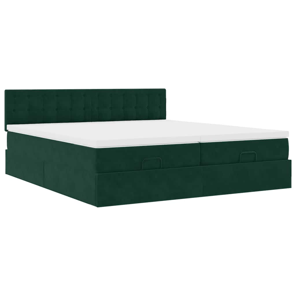 Struttura Letto Pouf con Materassi 200x200 cm Velluto