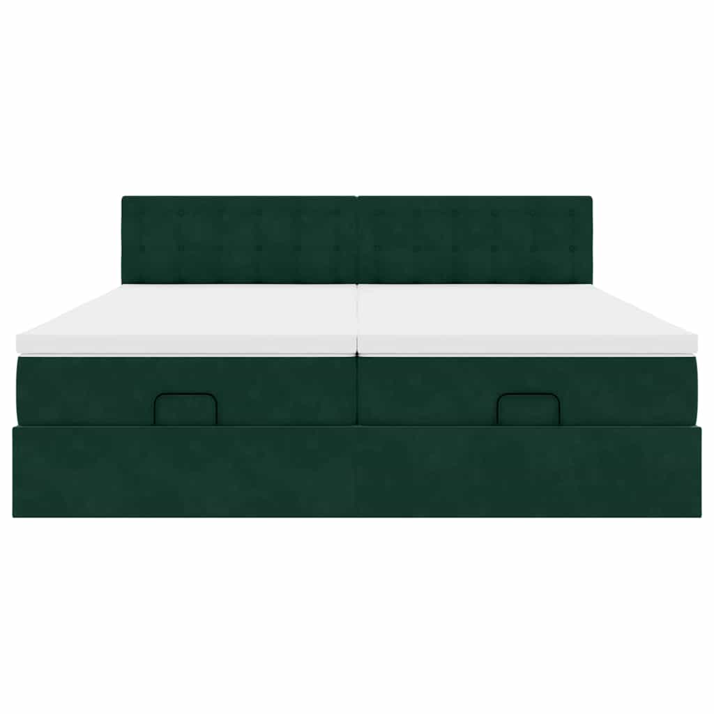 Struttura Letto Pouf con Materassi 200x200 cm Velluto