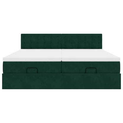 Struttura Letto Pouf con Materassi 200x200 cm Velluto