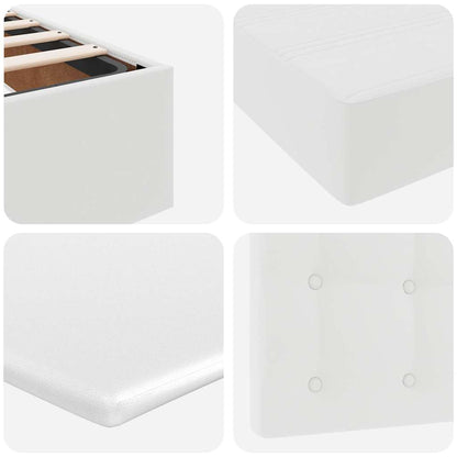 Letto Pouf con Materasso Bianco 90x190 cm Similpelle | homemem39