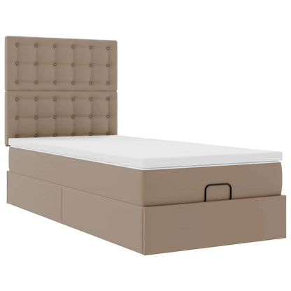 Letto Pouf con Materasso Cappucino 90x190 cm Similpelle