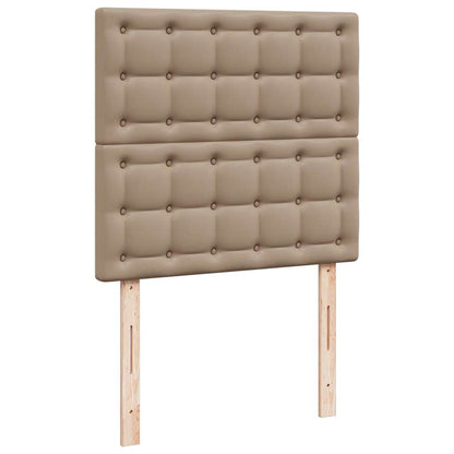 Letto Pouf con Materasso Cappucino 90x190 cm Similpelle