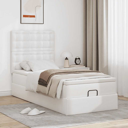 Letto Pouf con Materasso Bianco 90x200 cm Similpelle | homemem39