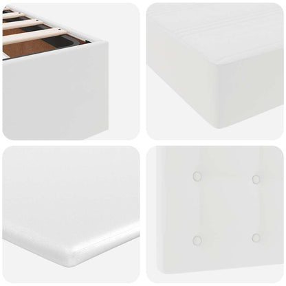 Letto Pouf con Materasso Bianco 90x200 cm Similpelle | homemem39