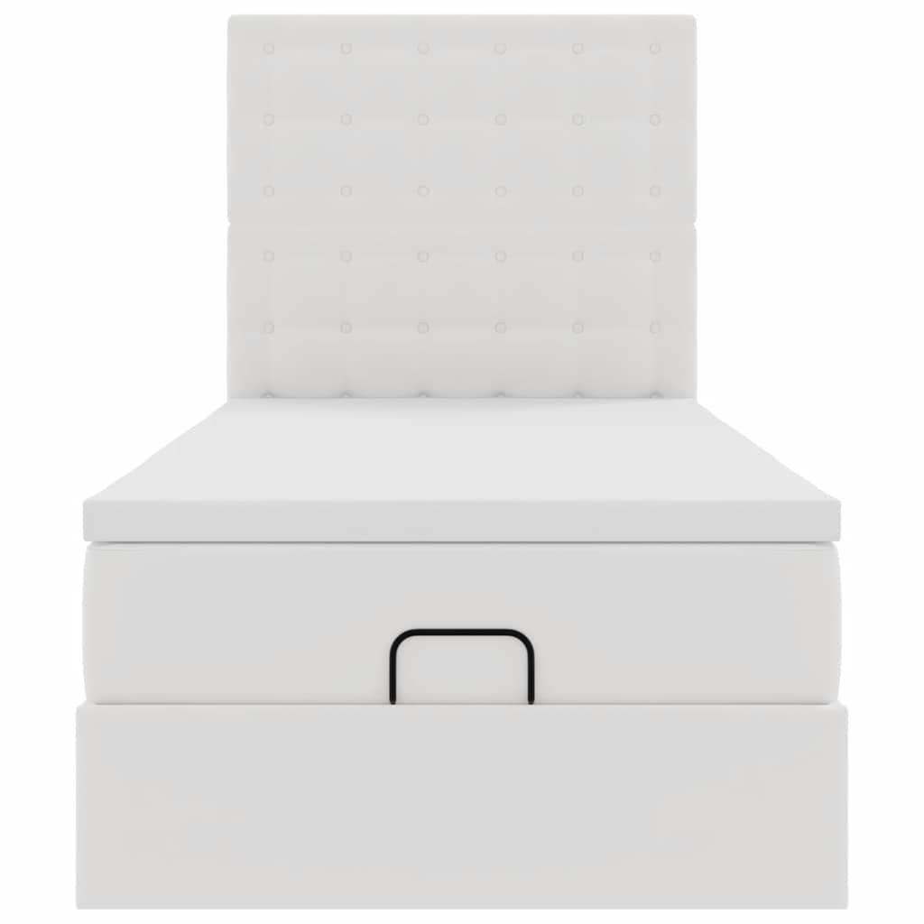 Letto Pouf con Materasso Bianco 90x200 cm Similpelle | homemem39