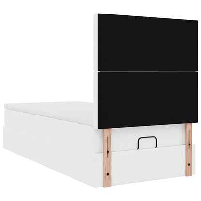 Letto Pouf con Materasso Bianco 90x200 cm Similpelle | homemem39