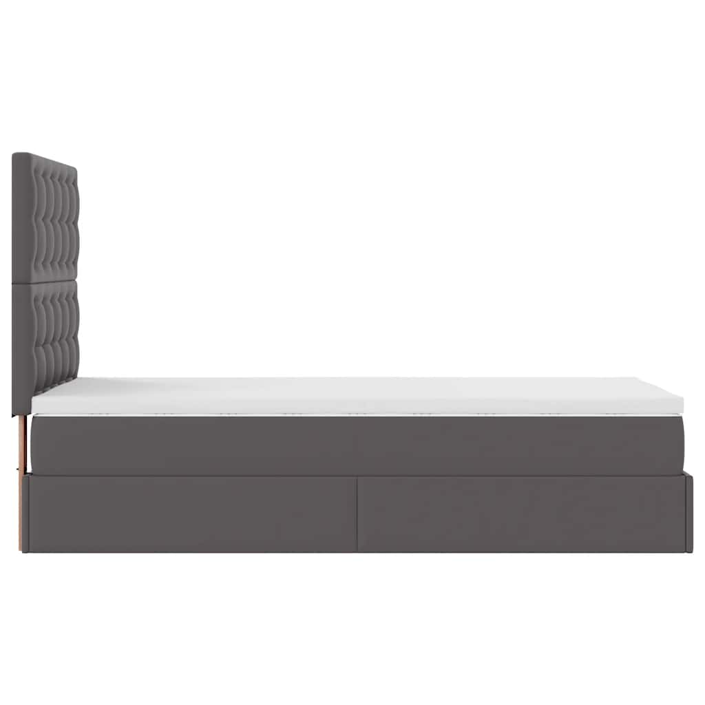 Letto Pouf con Materasso Grigio 100x200 cm Similpelle | homemem39