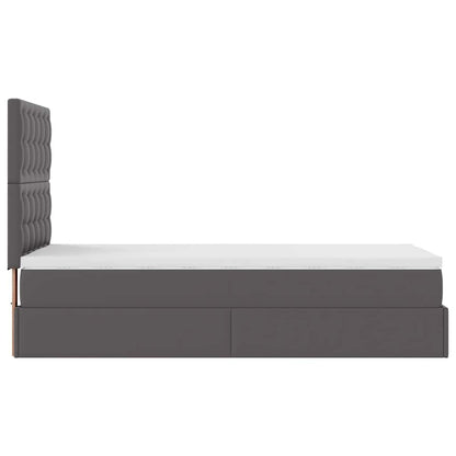Letto Pouf con Materasso Grigio 100x200 cm Similpelle | homemem39